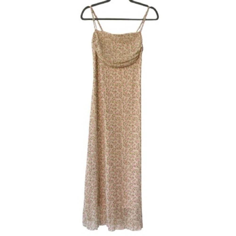 See you Monday NWT Spaghetti Strap Micro Mesh Cami Slip Floral Midi Large
